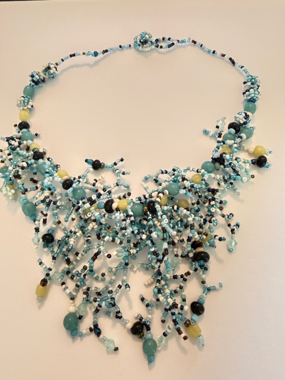 Turquoise Blue Masai Bead Necklace